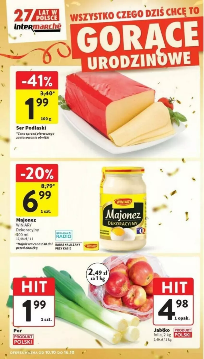 Gazetka promocyjna Intermarche - ważna 10.10 do 16.10.2024 - strona 34 - produkty: Majonez, Podlaski, Ser, Winiary