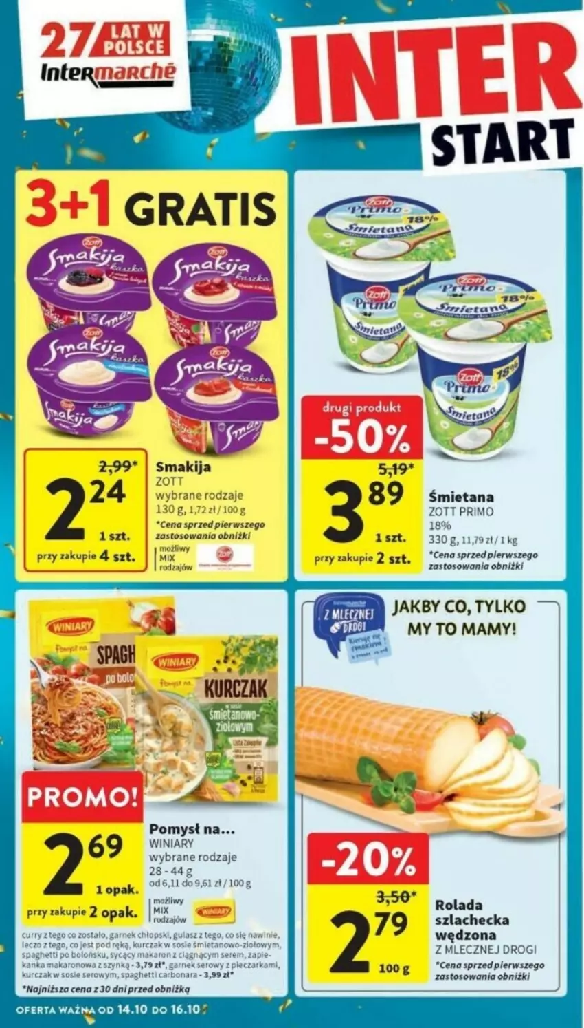 Gazetka promocyjna Intermarche - ważna 10.10 do 16.10.2024 - strona 41 - produkty: Garnek, Kurczak, Makaron, Piec, Pieczarka, Rolada, Ser, Smakija, Sos, Spaghetti, Winiary, Zott