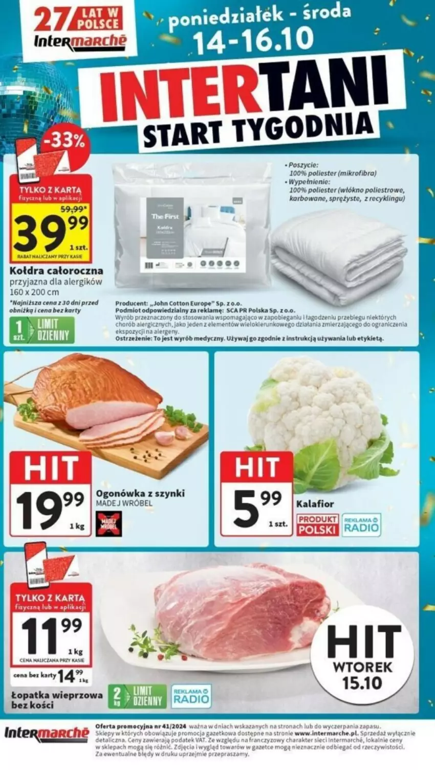 Gazetka promocyjna Intermarche - ważna 10.10 do 16.10.2024 - strona 43 - produkty: Fa, Gra, Kalafior, Kołdra, Rama