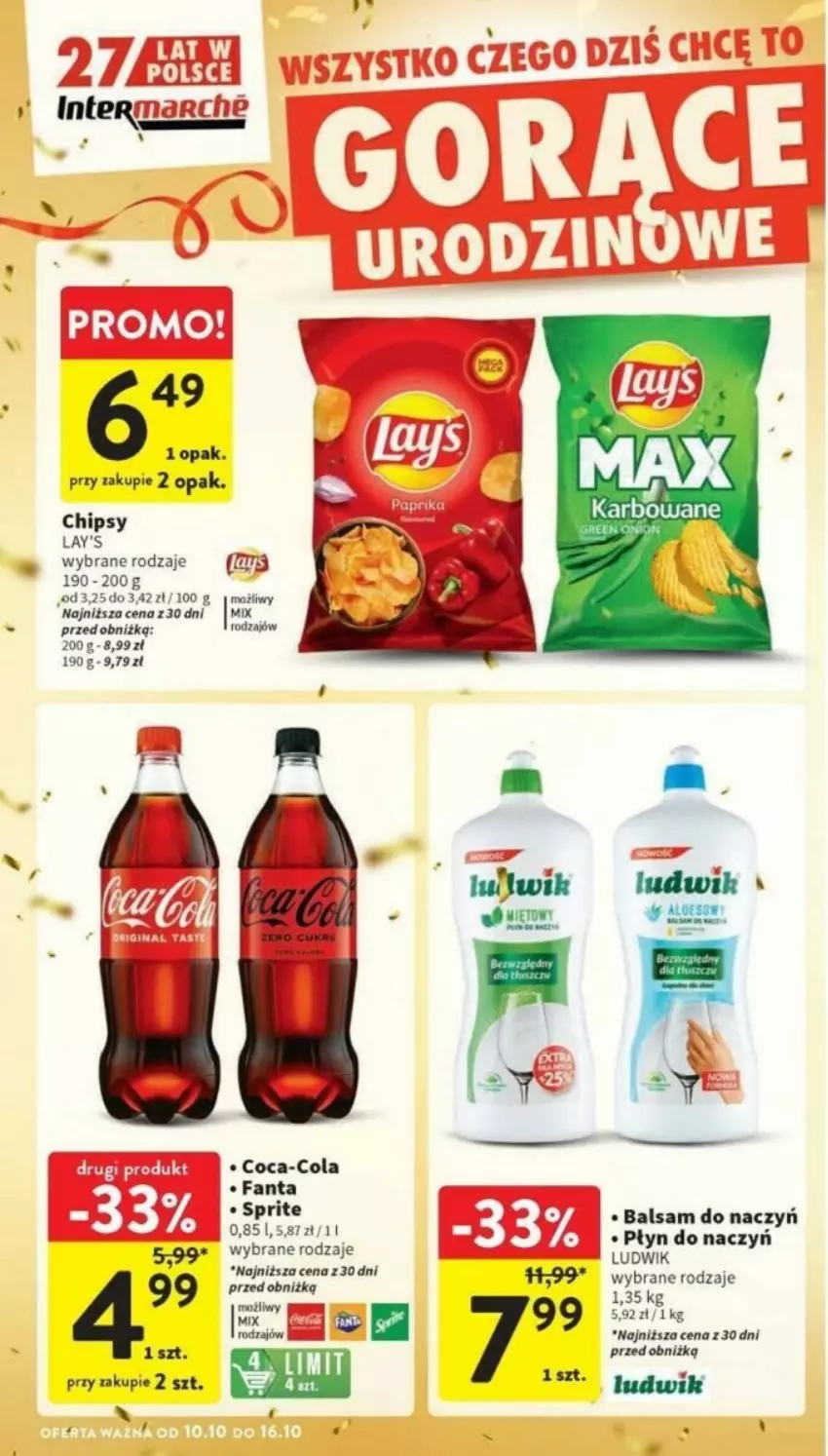 Gazetka promocyjna Intermarche - ważna 10.10 do 16.10.2024 - strona 45 - produkty: Chipsy, Coca-Cola, Fa, Fanta, Ludwik, Sprite