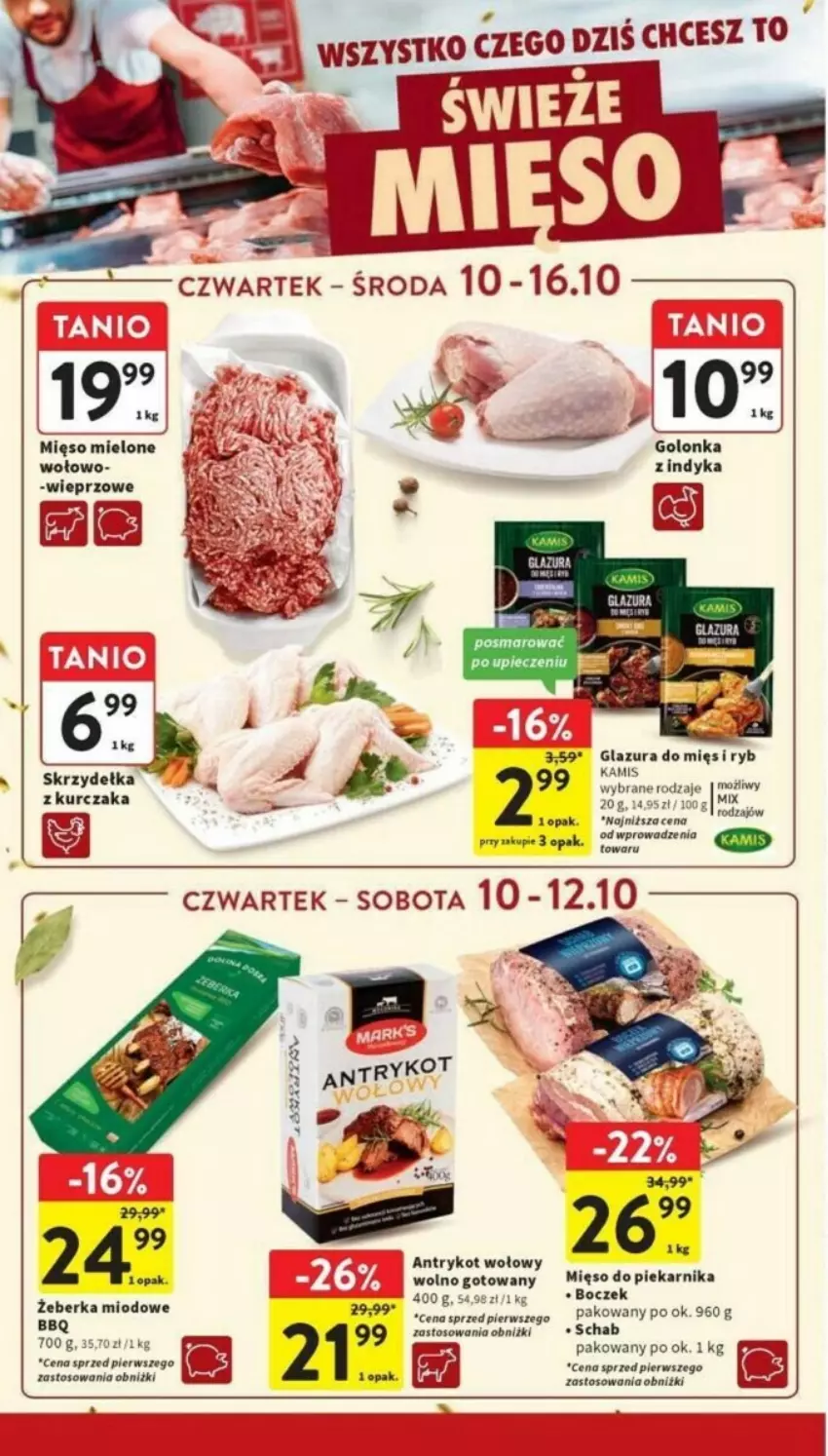 Gazetka promocyjna Intermarche - ważna 10.10 do 16.10.2024 - strona 6 - produkty: Antrykot wołowy, Astor, Boczek, Glazura, Kamis, Lazur, Mięso, Mięso mielone, Piekarnik, Tera