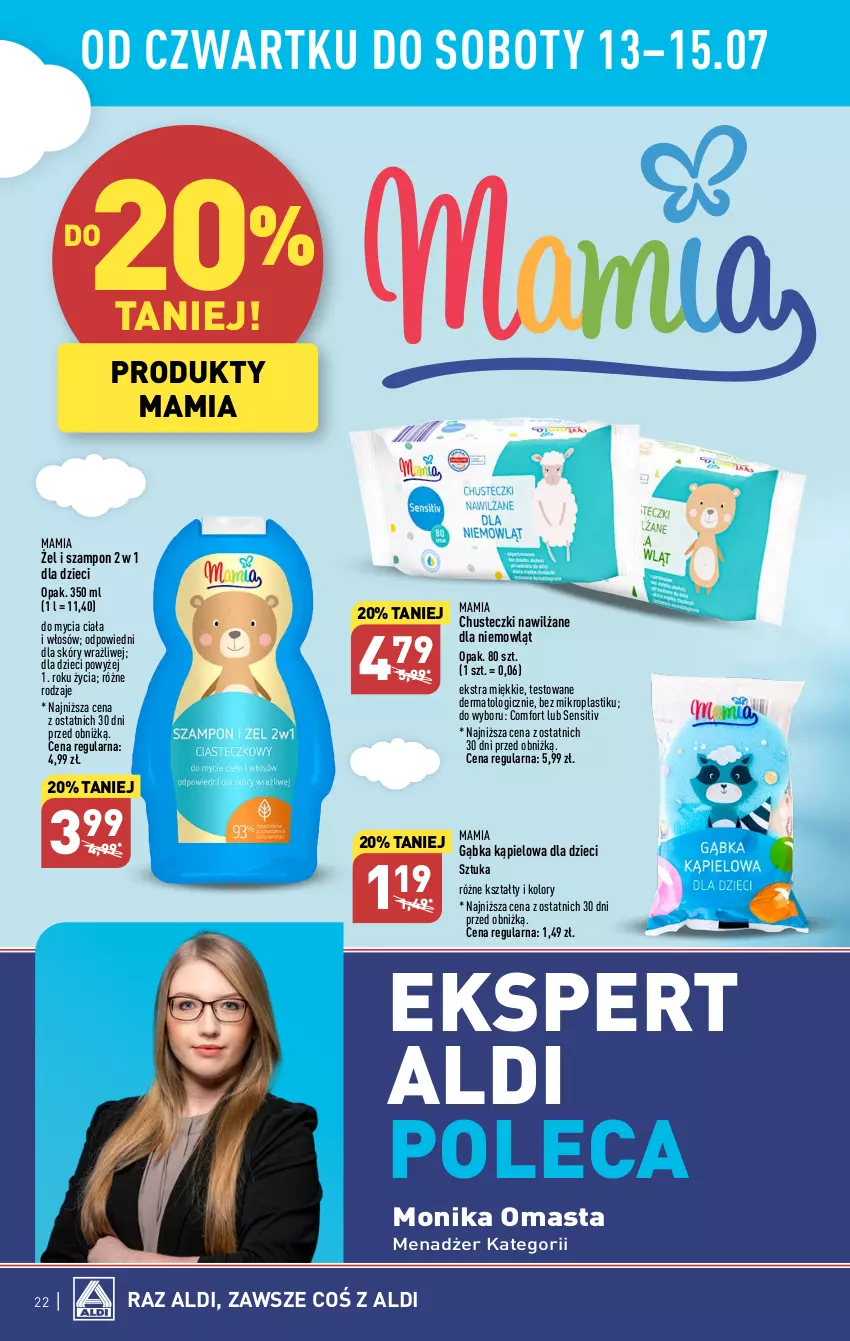 Gazetka promocyjna Aldi - Pełen katalog od 10.07 - ważna 10.07 do 15.07.2023 - strona 22 - produkty: Chusteczki, Dzieci, Szampon