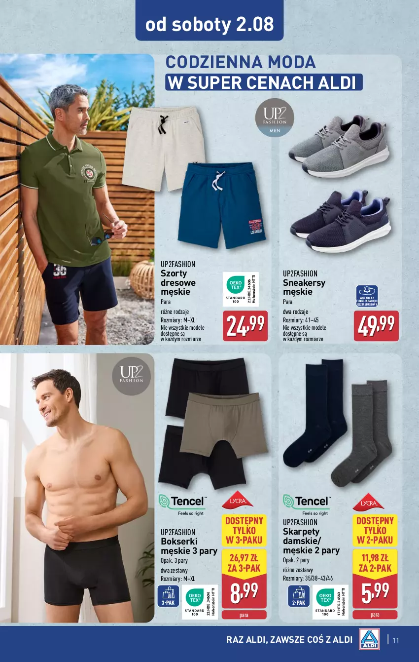 Gazetka promocyjna Aldi - Artykuły przemysłowe i tekstylia - ważna 30.07 do 02.08.2025 - strona 11 - produkty: Bokserki, Dres, Fa, Karp, Moda, Ser, Sneakersy, Szorty, Top