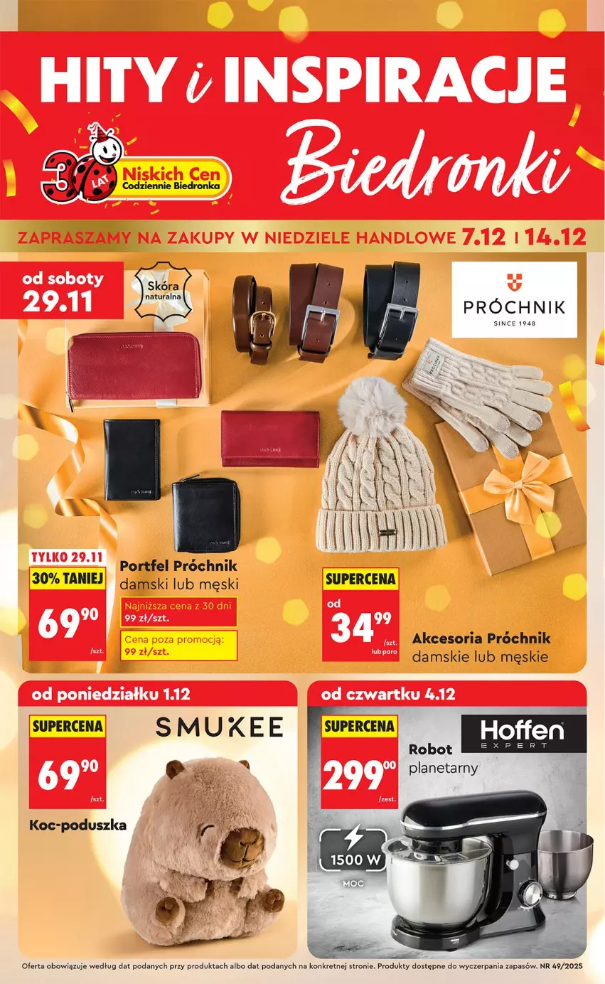 Gazetka promocyjna Biedronka - Okazje Tygodnia - ważna 29.11 do 13.12.2025 - strona 1 - produkty: Koc, Kret, Poduszka, Por, Robot, Robot planetarny
