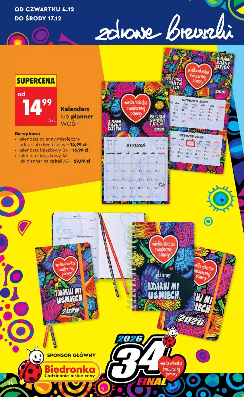 Gazetka promocyjna Biedronka - Okazje Tygodnia - ważna 29.11 do 13.12.2025 - strona 14 - produkty: Kalendarz