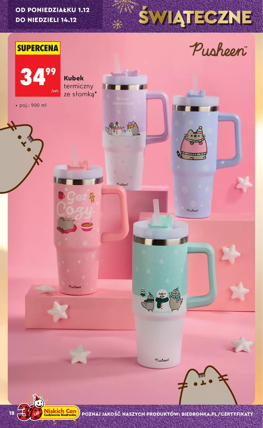 Gazetka promocyjna Biedronka - Okazje Tygodnia - ważna 29.11 do 13.12.2025 - strona 18 - produkty: Kubek, Kubek termiczny
