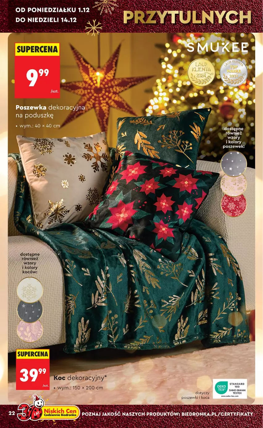 Gazetka promocyjna Biedronka - Okazje Tygodnia - ważna 29.11 do 13.12.2025 - strona 22 - produkty: Poszewka