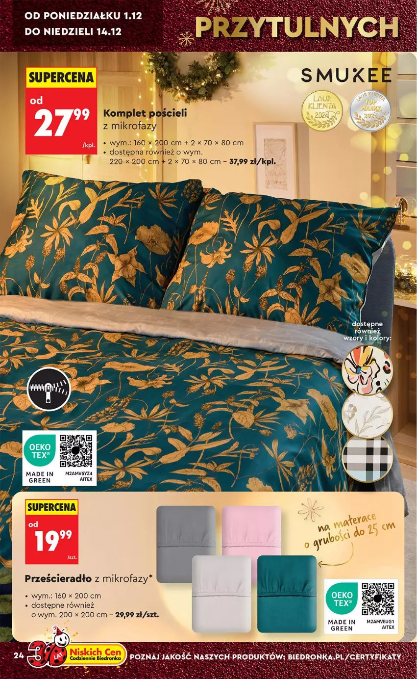 Gazetka promocyjna Biedronka - Okazje Tygodnia - ważna 29.11 do 13.12.2025 - strona 24 - produkty: Fa, Prześcieradło