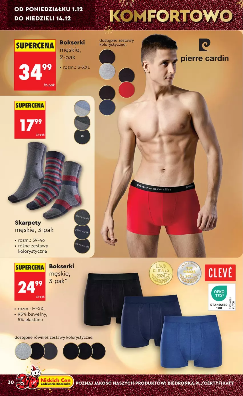 Gazetka promocyjna Biedronka - Okazje Tygodnia - ważna 29.11 do 13.12.2025 - strona 30 - produkty: Bokserki, Karp, Laur, Ser