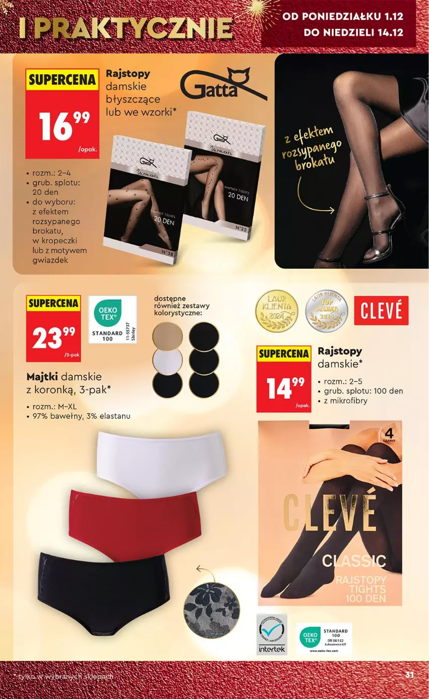 Gazetka promocyjna Biedronka - Okazje Tygodnia - ważna 29.11 do 13.12.2025 - strona 31 - produkty: Fa, Majtki, Por, Rajstopy, Top