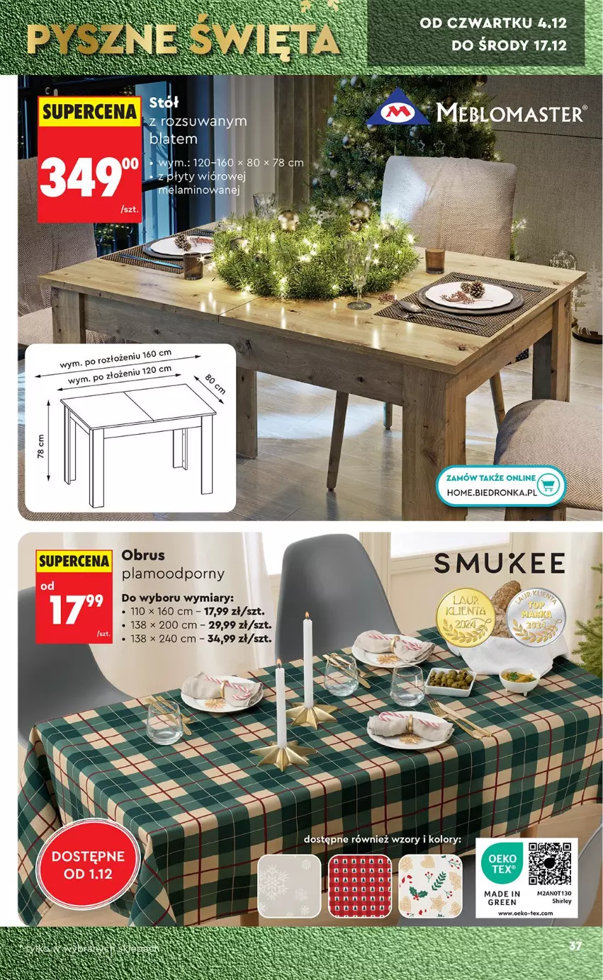Gazetka promocyjna Biedronka - Okazje Tygodnia - ważna 29.11 do 13.12.2025 - strona 37 - produkty: Obrus, Por
