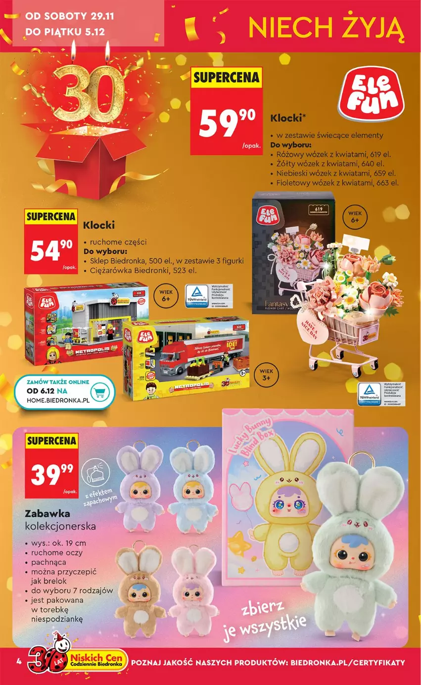 Gazetka promocyjna Biedronka - Okazje Tygodnia - ważna 29.11 do 13.12.2025 - strona 4 - produkty: Klocki, Wózek