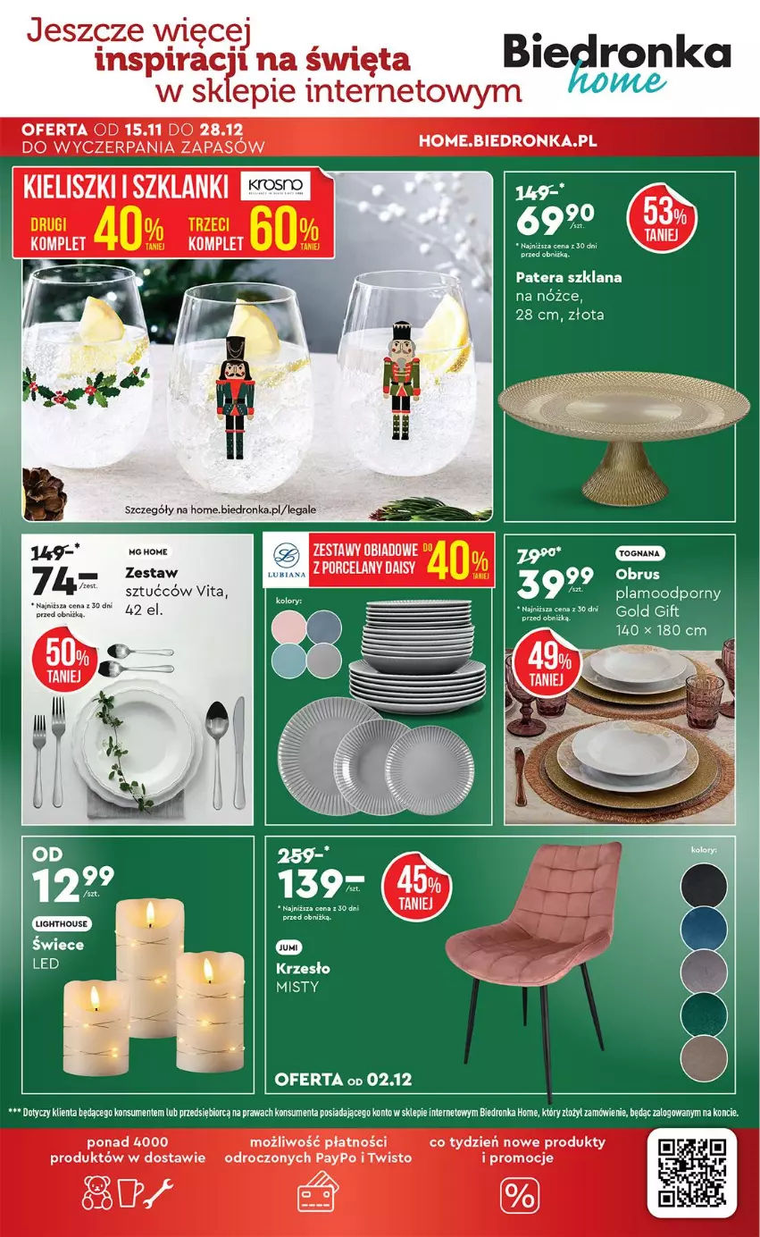 Gazetka promocyjna Biedronka - Okazje Tygodnia - ważna 29.11 do 13.12.2025 - strona 47 - produkty: Krzesło, LANA, Lanki, Obrus, Por, Tera