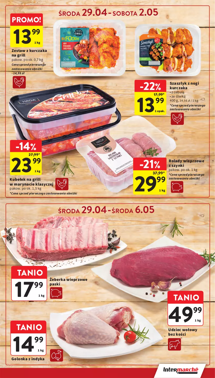 Gazetka promocyjna Intermarche - Gazetka promocyjna - ważna 29.04 do 06.05.2026 - strona 13 - produkty: Golonka z indyka, Grill, Kurczak, Udziec wołowy