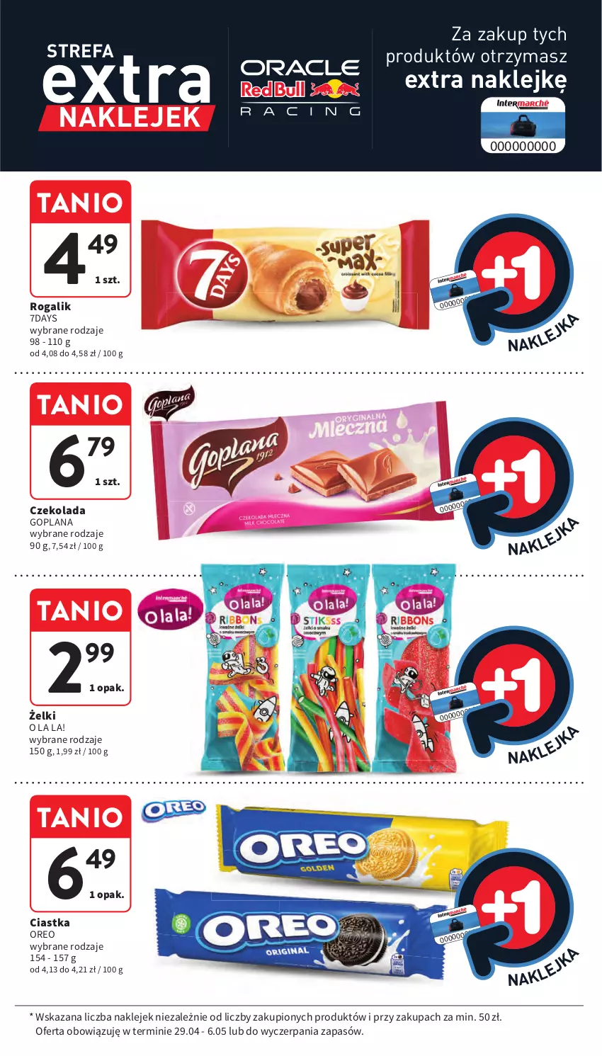 Gazetka promocyjna Intermarche - Gazetka promocyjna - ważna 29.04 do 06.05.2026 - strona 17 - produkty: Ciastka, Czekolada, Fa, Goplana, Klej, LANA, Oreo, Rogal