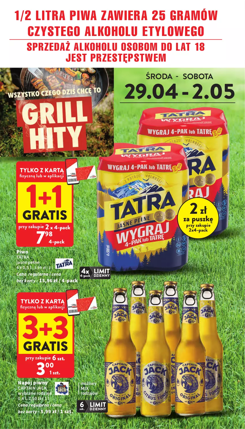 Gazetka promocyjna Intermarche - Gazetka promocyjna - ważna 29.04 do 06.05.2026 - strona 2 - produkty: Captain Jack, Gra, Napój, Piwa, Piwo, Tatra