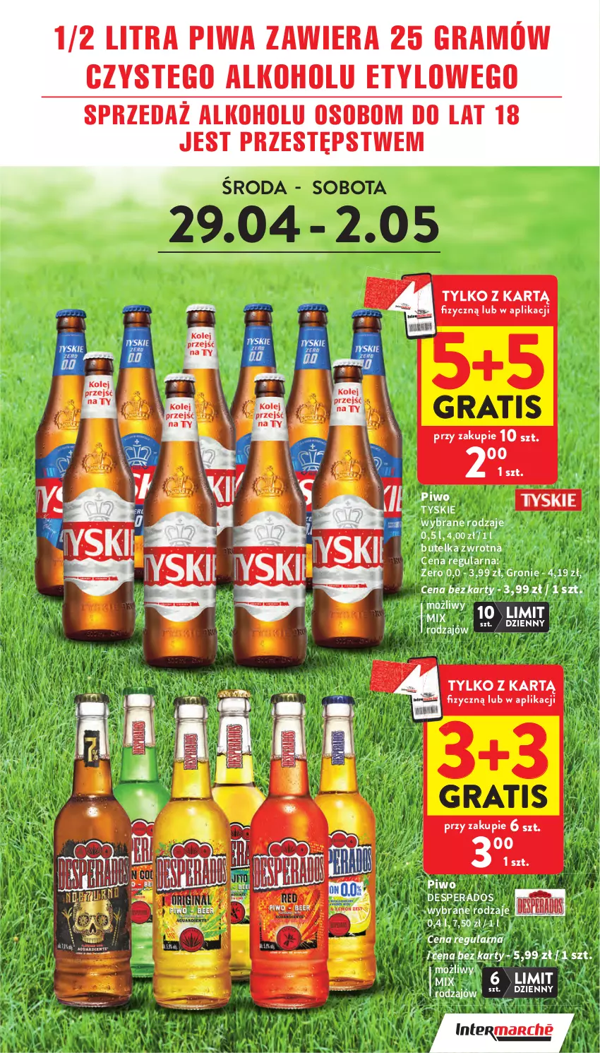 Gazetka promocyjna Intermarche - Gazetka promocyjna - ważna 29.04 do 06.05.2026 - strona 3 - produkty: Desperados, Gra, Piwa, Piwo, Tyskie