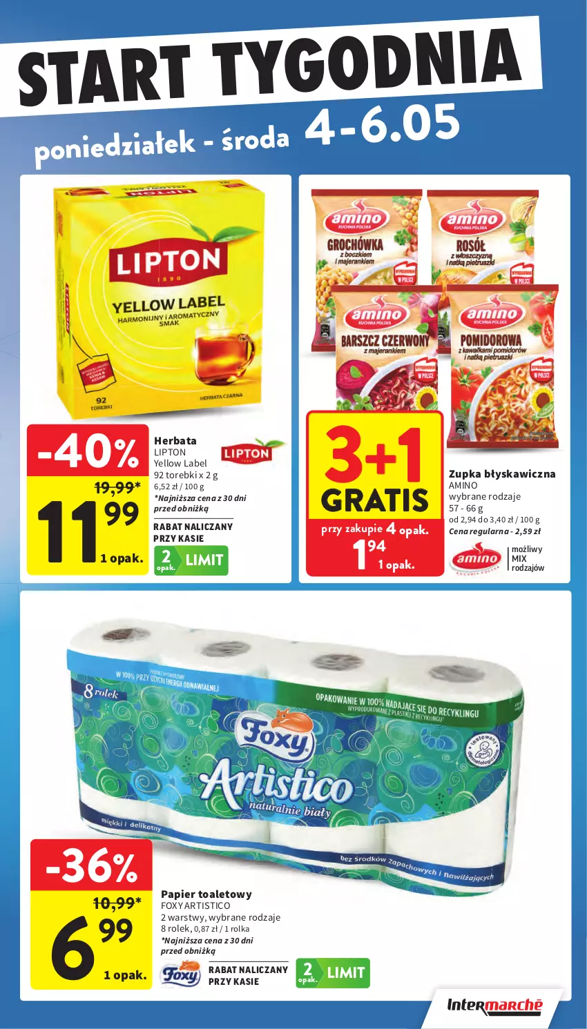 Gazetka promocyjna Intermarche - Gazetka promocyjna - ważna 29.04 do 06.05.2026 - strona 43 - produkty: Foxy, Gra, Herbata, Lipton, Papier, Papier toaletowy