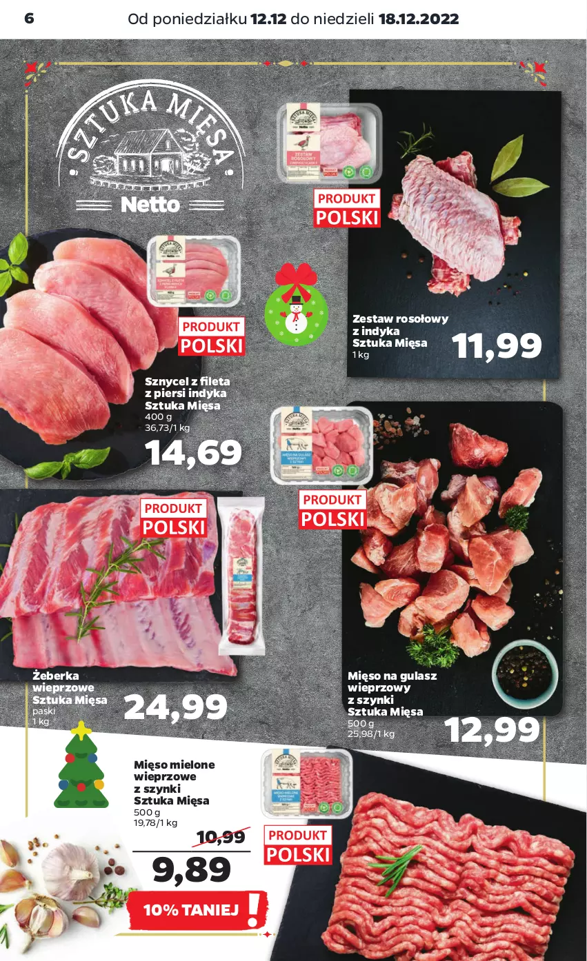 Gazetka promocyjna Netto - Artykuły spożywcze - ważna 12.12 do 18.12.2022 - strona 6 - produkty: Mięso, Mięso mielone, Mięso na gulasz