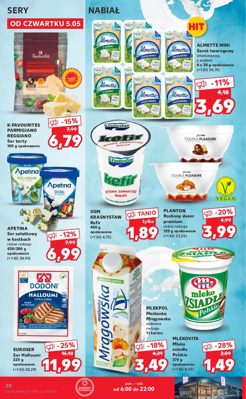 Gazetka promocyjna Kaufland - OFERTA TYGODNIA - ważna 05.05 do 11.05.2022 - strona 20 - produkty: Almette, Deser, Fa, Kefir, Maślanka, Mleko, Mleko zsiadłe, Mlekovita, Sałat, Ser, Serek, Serek twarogowy