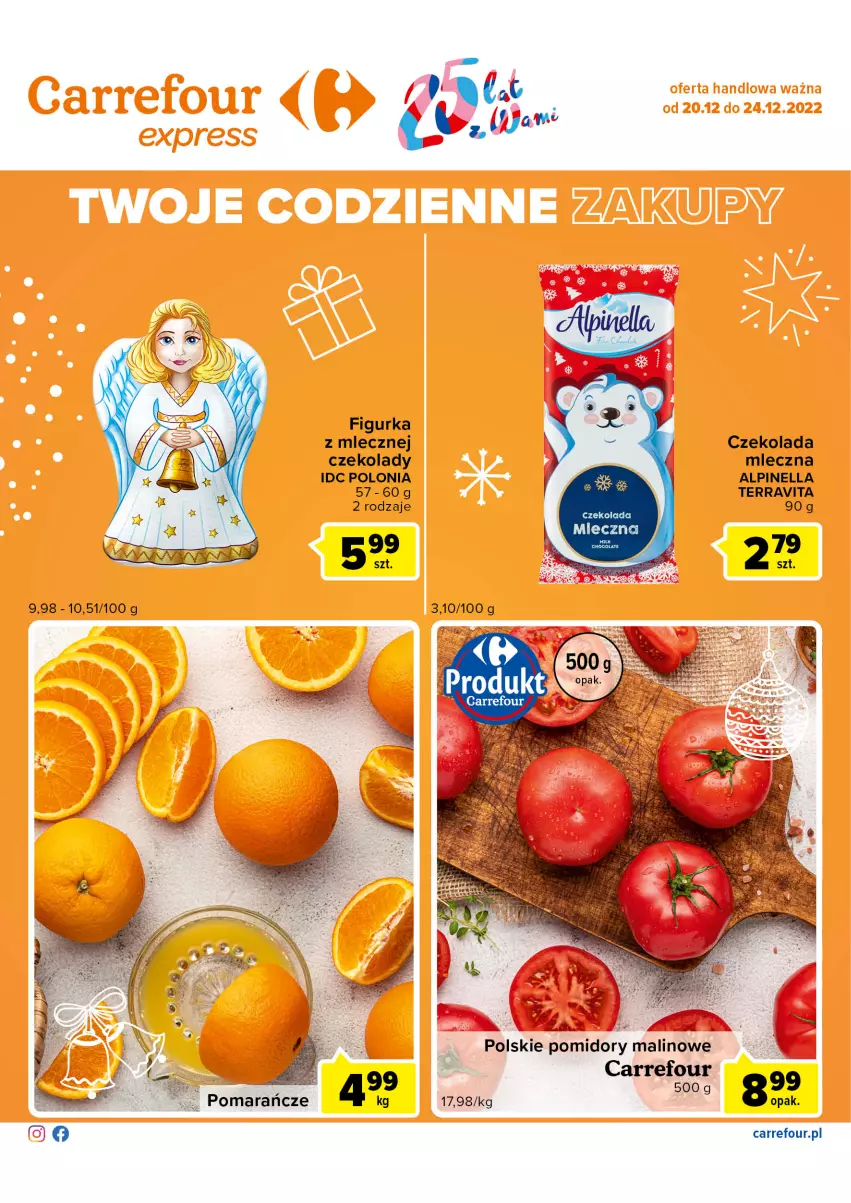 Gazetka promocyjna Carrefour - Gazetka Express - ważna 20.12 do 24.12.2022 - strona 2 - produkty: Czekolada, Czekolada mleczna, Fa, Pomidory