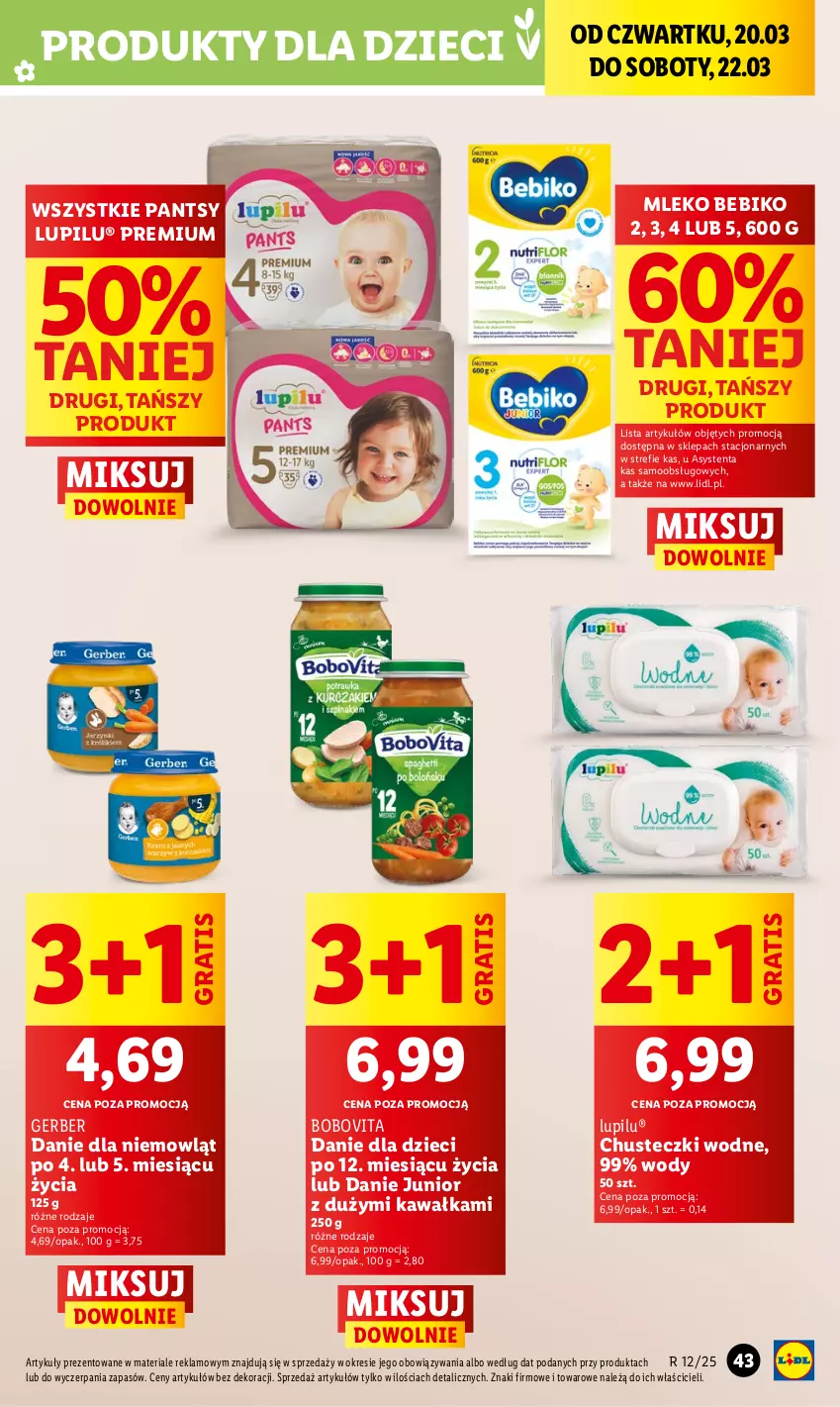 Gazetka promocyjna Lidl - GAZETKA - ważna 20.03 do 22.03.2025 - strona 49 - produkty: Bebiko, BoboVita, Chusteczki, Danie dla dzieci, Dzieci, Gerber, Gra, Kawa, Mleko