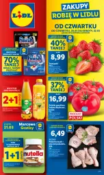 Gazetka promocyjna Lidl - GAZETKA - Gazetka - ważna od 22.03 do 22.03.2025 - strona 1 - produkty: Kurczak, Nutella, Sok, Gra, Finish, Truskawki, Pomidory