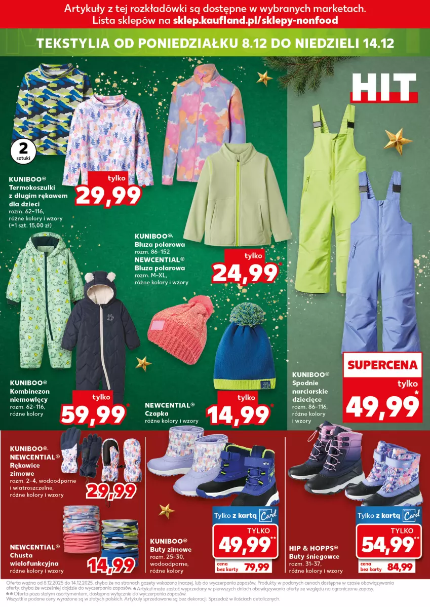 Gazetka promocyjna Kaufland - Kaufland - ważna 04.12 do 09.12.2025 - strona 19 - produkty: Bluza, Bluza polarowa, Buty, Buty zimowe, Chusta, Czapka, Dzieci, Kombinezon, Kosz, Por, Rękawice, Spodnie