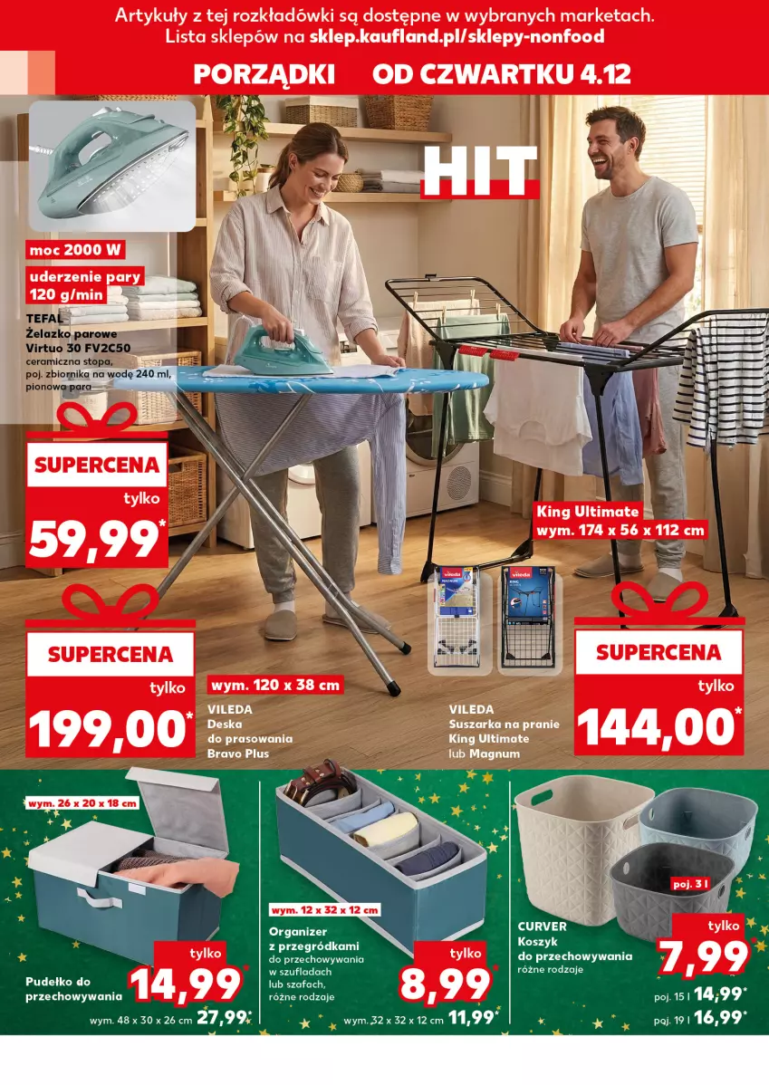 Gazetka promocyjna Kaufland - Kaufland - ważna 04.12 do 09.12.2025 - strona 8 - produkty: Fa, Kosz, Organizer, Por, Pudełko, Szafa, Tefal, Top, Virtu