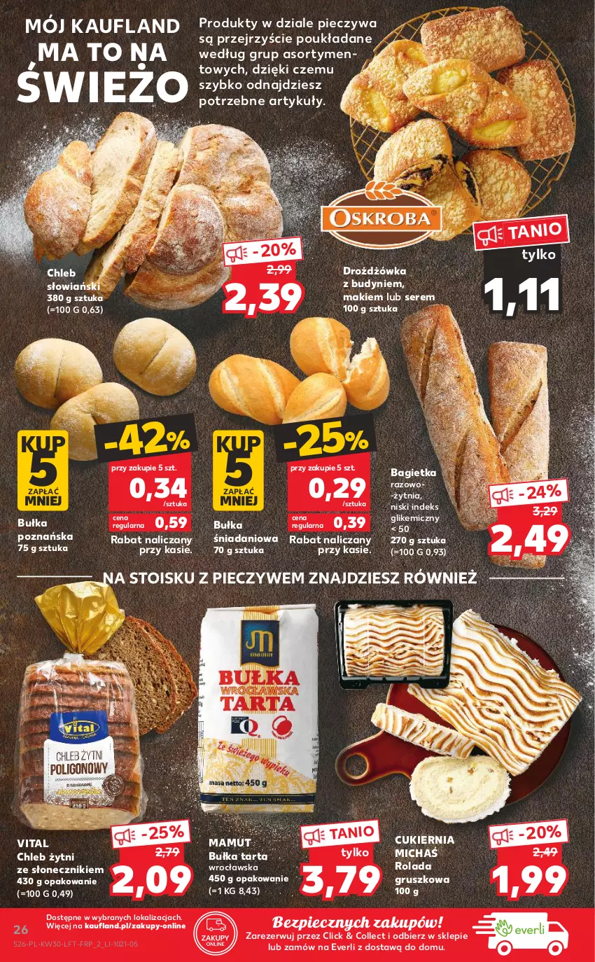 Gazetka promocyjna Kaufland - OFERTA TYGODNIA - ważna 29.07 do 04.08.2021 - strona 26 - produkty: Bagietka, Bułka, Bułka tarta, Chleb, Cukier, Danio, Piec, Rolada, Ser, Tarta