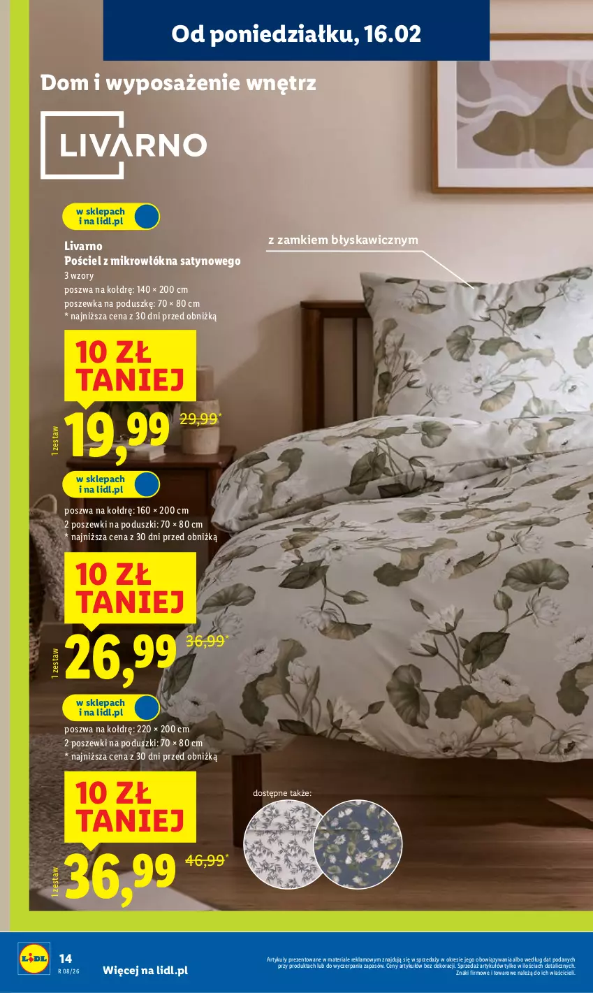 Gazetka promocyjna Lidl - GAZETKA - ważna 16.02 do 18.02.2026 - strona 14 - produkty: Ivar, Pościel, Poszewka