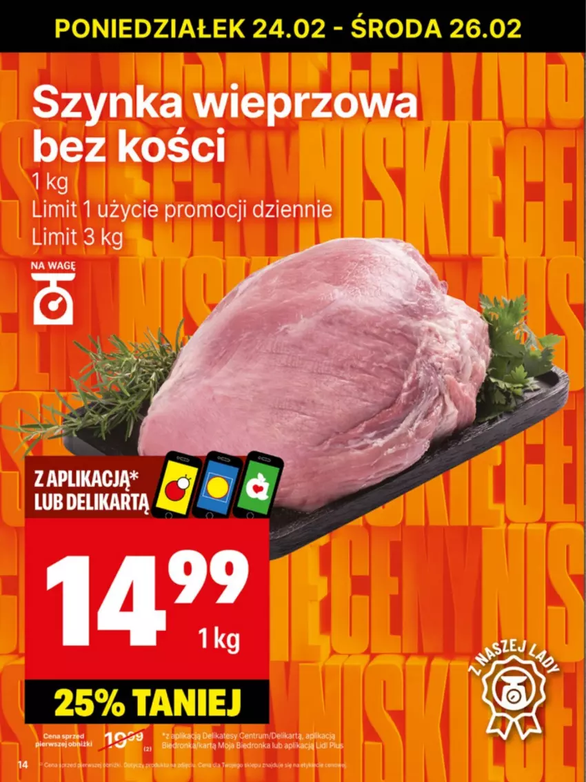 Gazetka promocyjna Delikatesy Centrum - NOWA GAZETKA Delikatesy Centrum od 24 lutego! 24.02-2.03.2025 - ważna 24.02 do 02.03.2025 - strona 14 - produkty: Szynka, Szynka wieprzowa