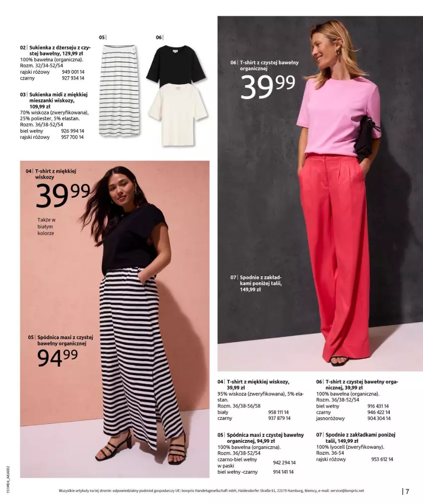 Gazetka promocyjna Bonprix - HITY WIOSENNEJ MODY - ważna 22.04 do 31.05.2025 - strona 9 - produkty: Ser, Spódnica, Spodnie, Sukienka, T-shirt, Wełna