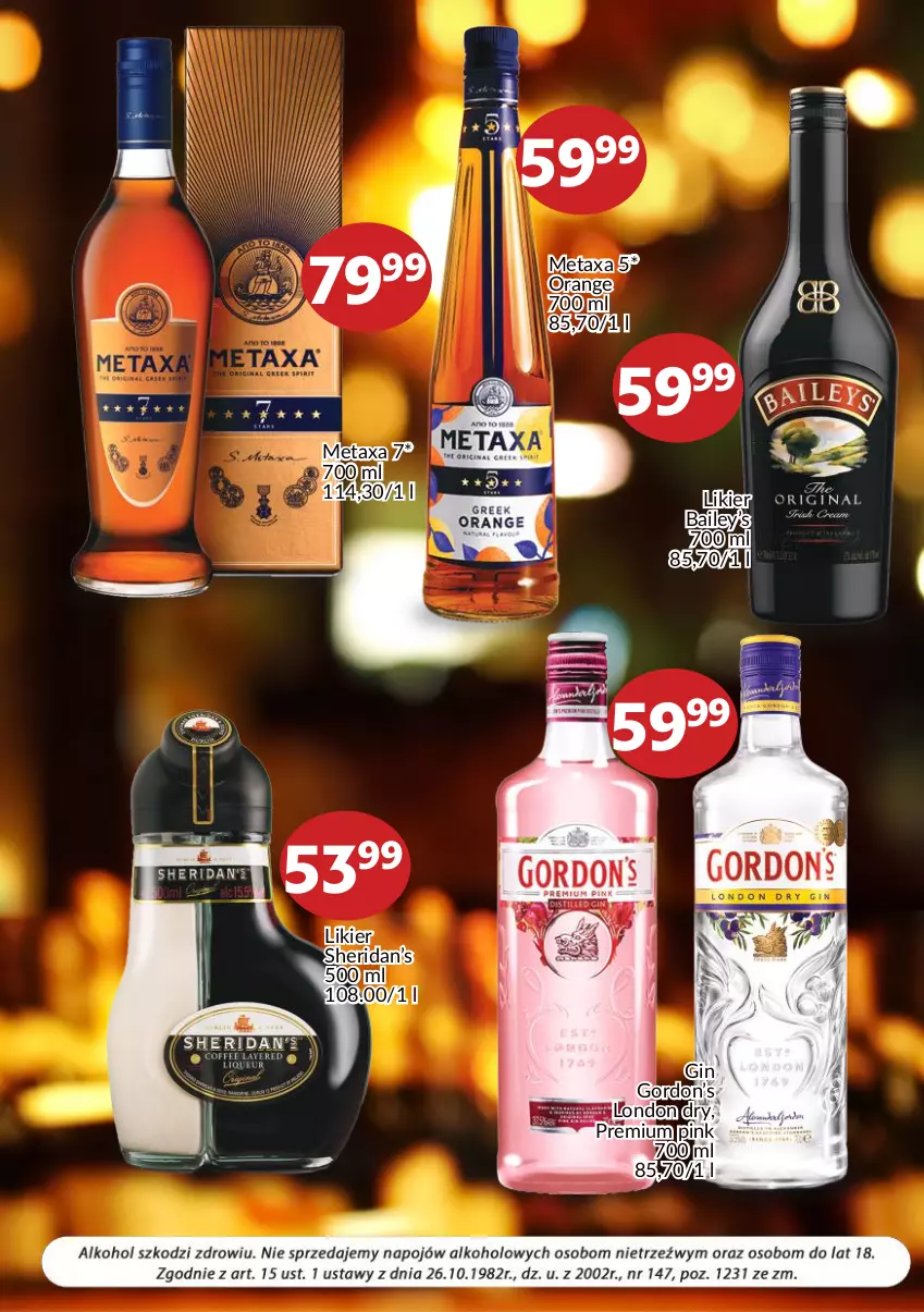 Gazetka promocyjna Prim Market - Alkohole Święta / Nowy Rok - ważna 01.12.2022 do 07.01.2023 - strona 5 - produkty: Gin, Likier, Metaxa