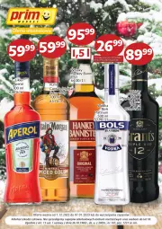 Gazetka promocyjna Prim Market - Alkohole Święta / Nowy Rok - Gazetka - ważna od 07.01 do 07.01.2023 - strona 1 - produkty: Rum, Gra, Captain Morgan, Bols, Wódka, Whisky, Likier, Aperol