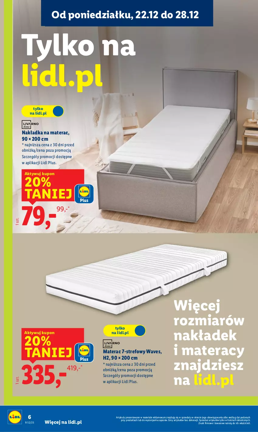 Gazetka promocyjna Lidl - GAZETKA - ważna 22.12 do 27.12.2025 - strona 10 - produkty: Materac, Tera