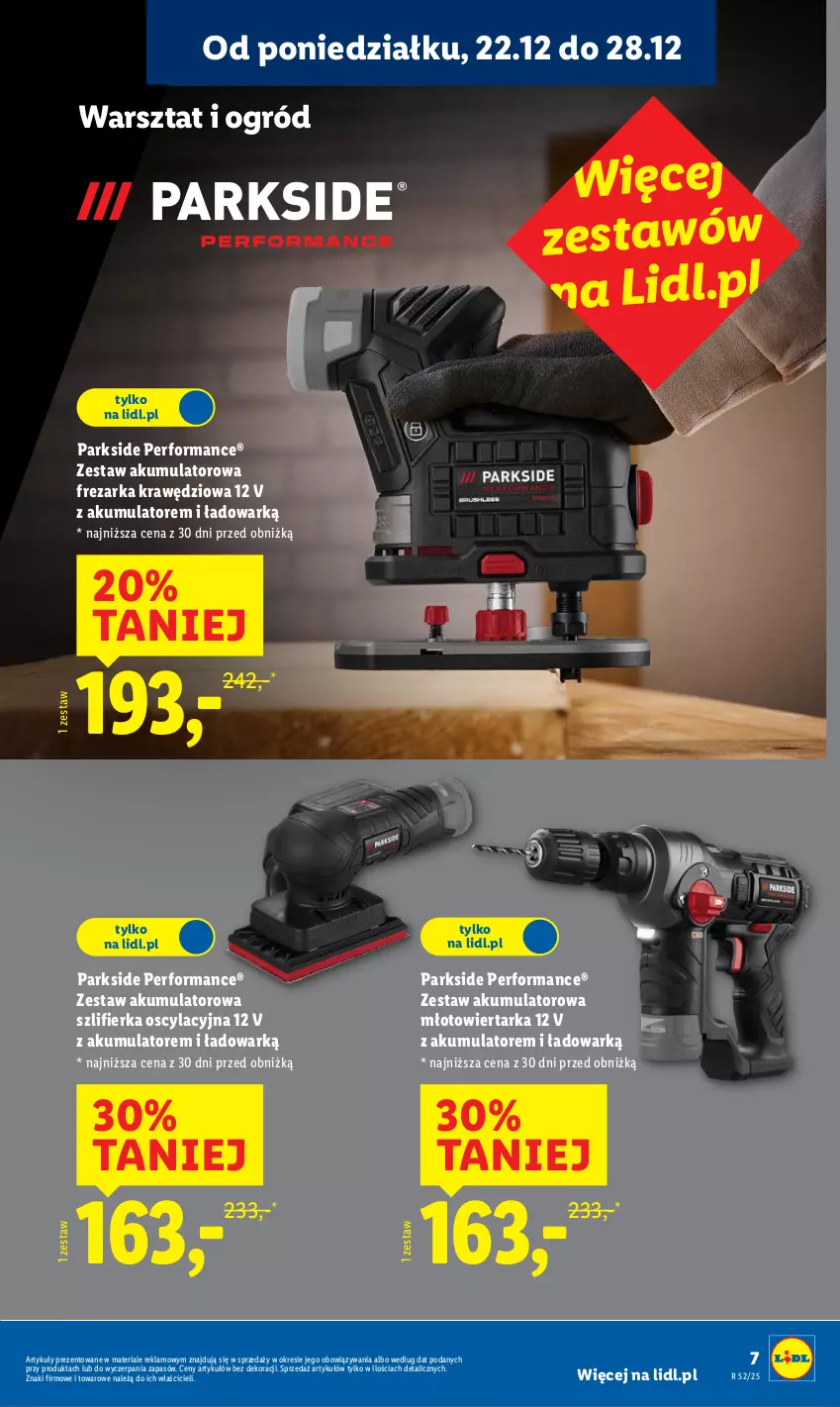 Gazetka promocyjna Lidl - GAZETKA - ważna 22.12 do 27.12.2025 - strona 11 - produkty: Akumulator, Frezarka, Młot, Młotowiertarka, Ogród, Parkside, Szlifierka, Tarka, Wiertarka