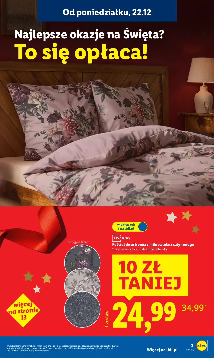 Gazetka promocyjna Lidl - GAZETKA - ważna 22.12 do 27.12.2025 - strona 5 - produkty: Pościel, Pościel dwustronna