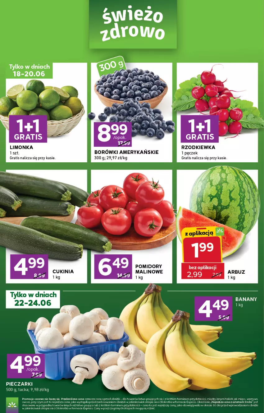 Gazetka promocyjna Stokrotka - Express - ważna 18.06 do 24.06.2026 - strona 2 - produkty: Banany, Gra, Limonka, Owoce, Piec, Pomidory, Rzodkiewka, Warzywa