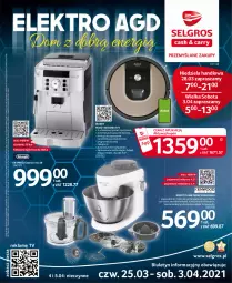Gazetka promocyjna Selgros - Katalog Elektro - Gazetka - ważna od 05.04 do 05.04.2021 - strona 1 - produkty: Top, Ser, Gra, Robot planetarny, Rama, Cień, Mikser, Tran, Robot, Narożnik, IRobot, Roomba, LG, Fa