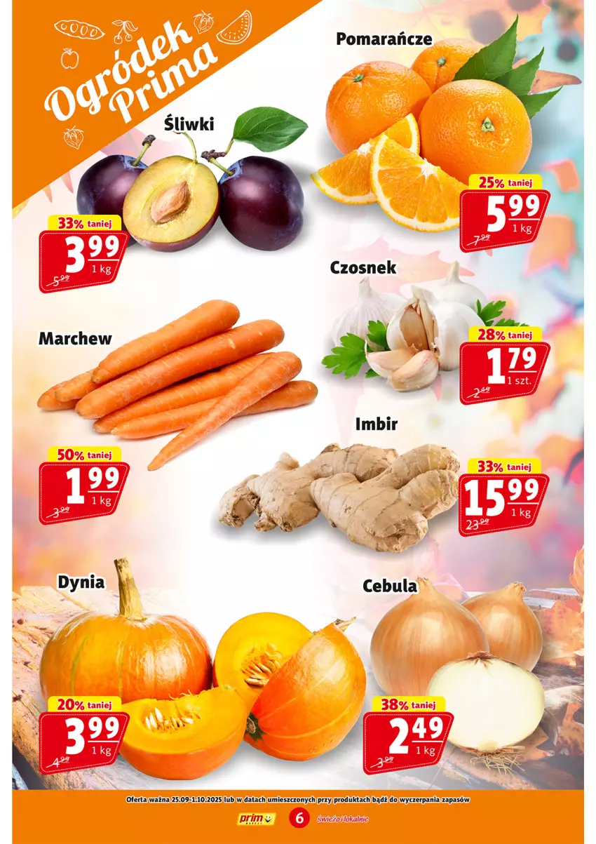 Gazetka promocyjna Prim Market - ważna 25.09 do 01.10.2025 - strona 6 - produkty: Cebula, Pomarańcze