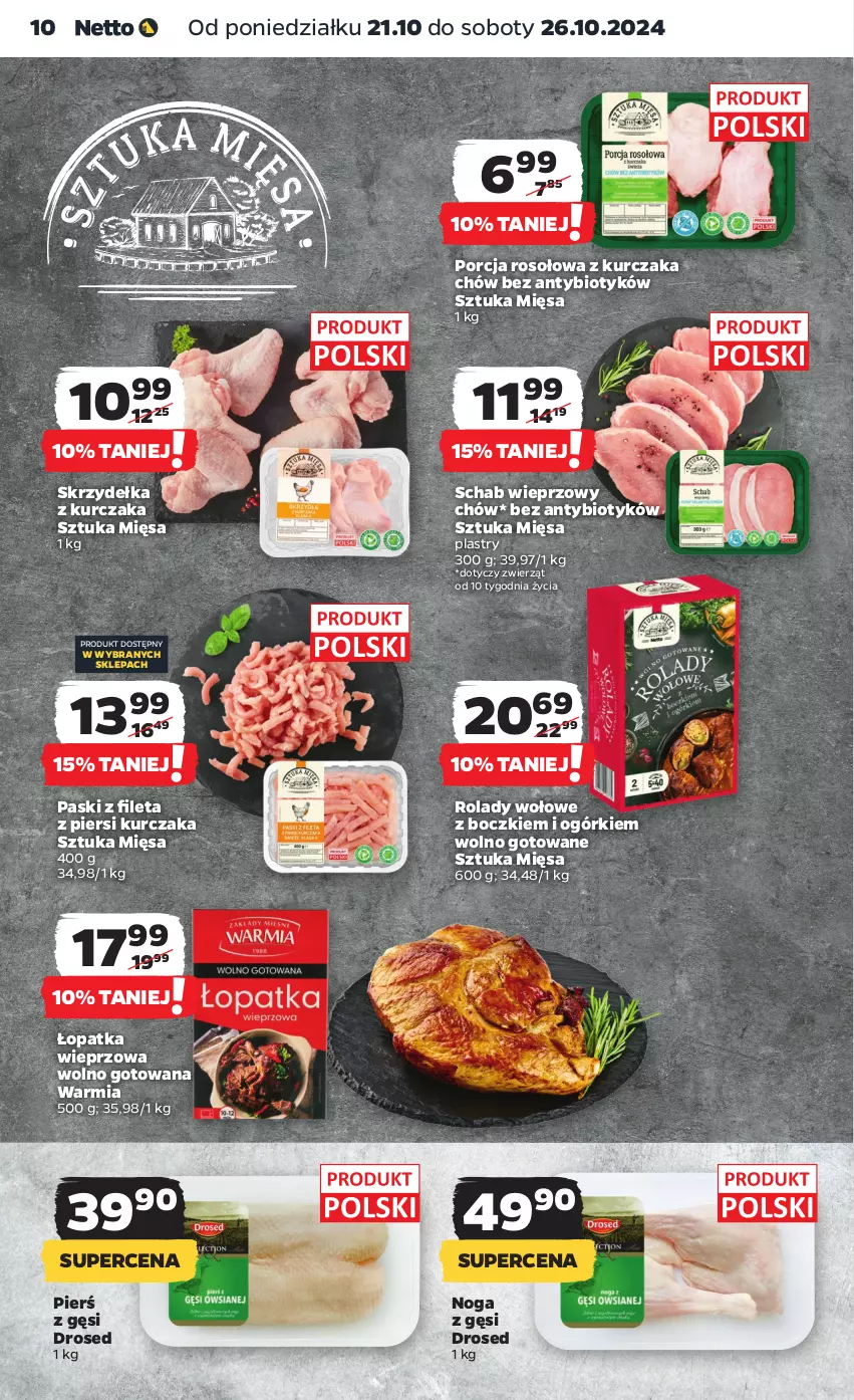 Gazetka promocyjna Netto - Netto Gazetka Food 43/24A - ważna 21.10 do 26.10.2024 - strona 10 - produkty: Kurczak, Por, Schab wieprzowy, Skrzydełka z kurczaka