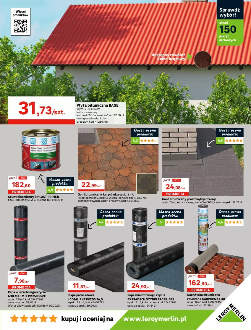 Gazetka promocyjna Leroy Merlin - Nowa Podłoga - ważna 25.08 do 14.09.2021 - strona 31 - produkty: Fa, Grunt, Grzejnik, Karp, Koc, Kocioł gazowy, Olma, Płyta, Podkład, Rura