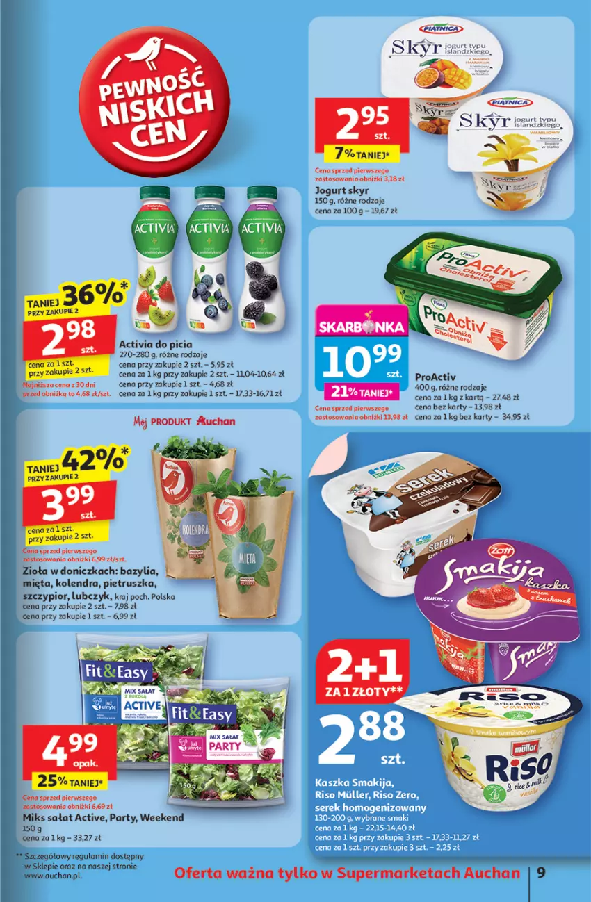 Gazetka promocyjna Auchan - Uśmiech mamy? Zaplanowany! Supermarket - ważna 22.05 do 28.05.2025 - strona 11 - produkty: Activia, Bazyl, Bazylia, Isla, Jogurt, Kolendra, Mięta, Piątnica, Pietruszka, Sałat