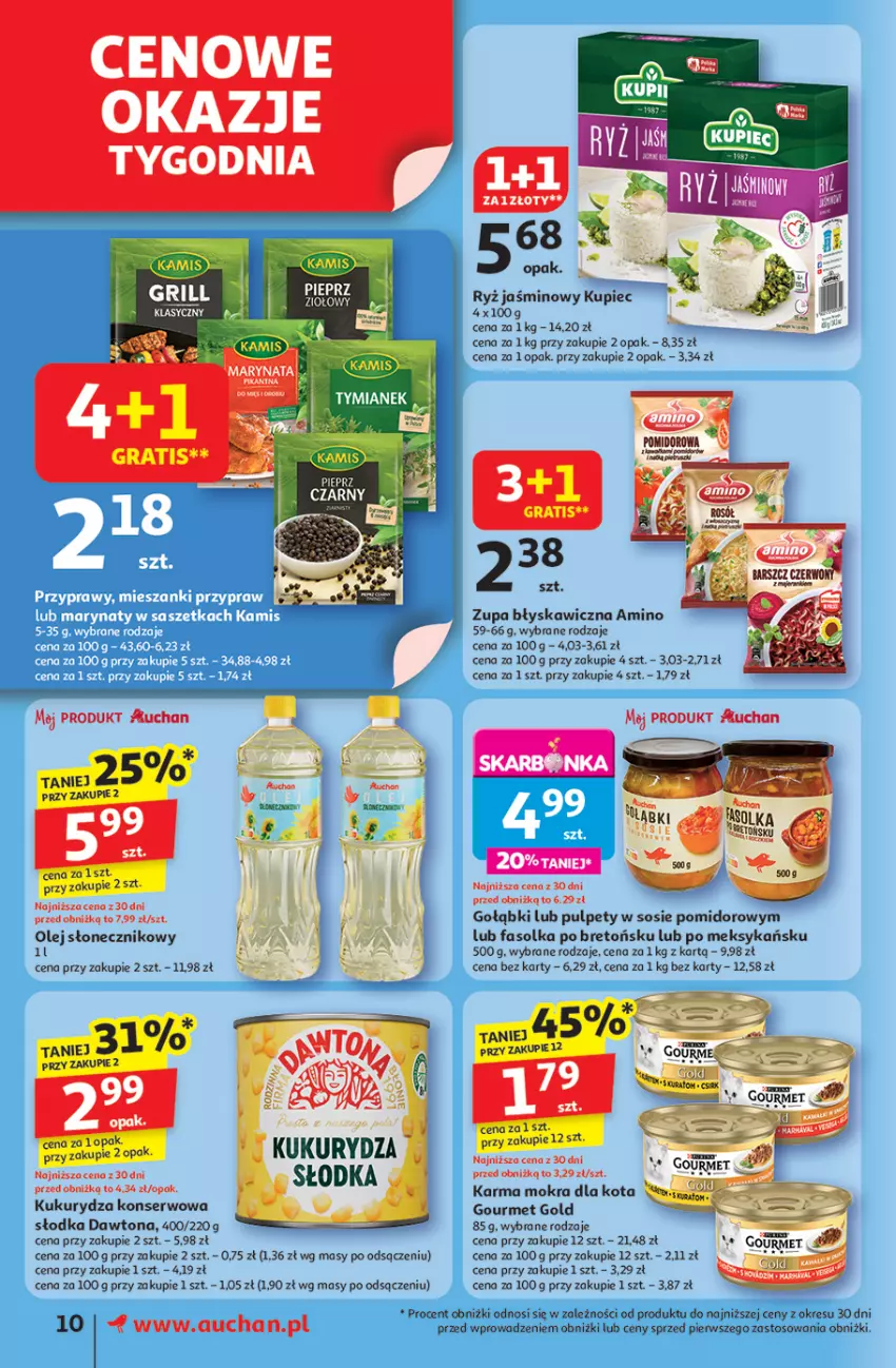 Gazetka promocyjna Auchan - Uśmiech mamy? Zaplanowany! Supermarket - ważna 22.05 do 28.05.2025 - strona 12 - produkty: Dawtona, Fa, Gourmet Gold, Gra, Kukurydza, Kukurydza konserwowa, Kupiec, Olej, Olej słonecznikowy, Piec, Pieprz, Pulpety, Ryż, Ser, Sos, Zupa