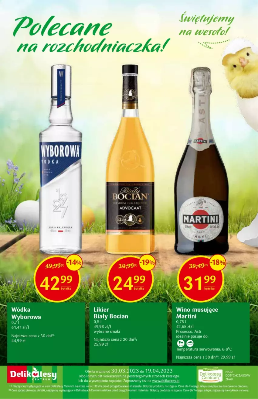 Gazetka promocyjna Delikatesy Centrum - Deli Barek DC13/14 - ważna 30.03 do 19.04.2023 - strona 17 - produkty: Biały Bocian, Martini, Mus, Rum, Ser, Wino, Wino musujące, Wódka, Wyborowa