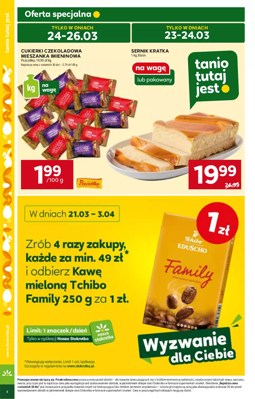 Gazetka promocyjna Stokrotka - Supermarket - ważna 21.03 do 26.03.2024 - strona 4 - produkty: Cukier, Cukierki, Ser
