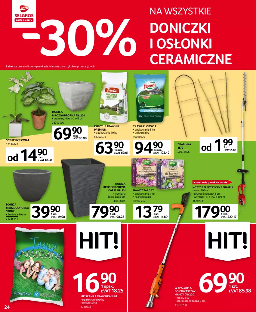 Gazetka promocyjna Selgros - Oferta przemysłowa - ważna 02.03 do 15.03.2023 - strona 24 - produkty: Einhell, Gra, Inka, Nawóz, Noż, Nożyce, Pasek, Por, Sztuczny kwiat