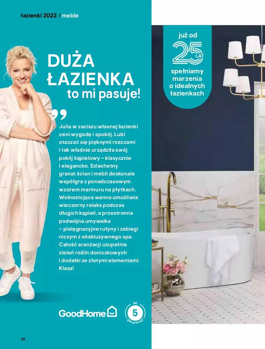 Gazetka promocyjna Castorama - Katalog Łazienki 2022 - ważna 01.06 do 31.12.2022 - strona 28 - produkty: Gra, Granat, Meble, Płytka, Umywalka, Wanna