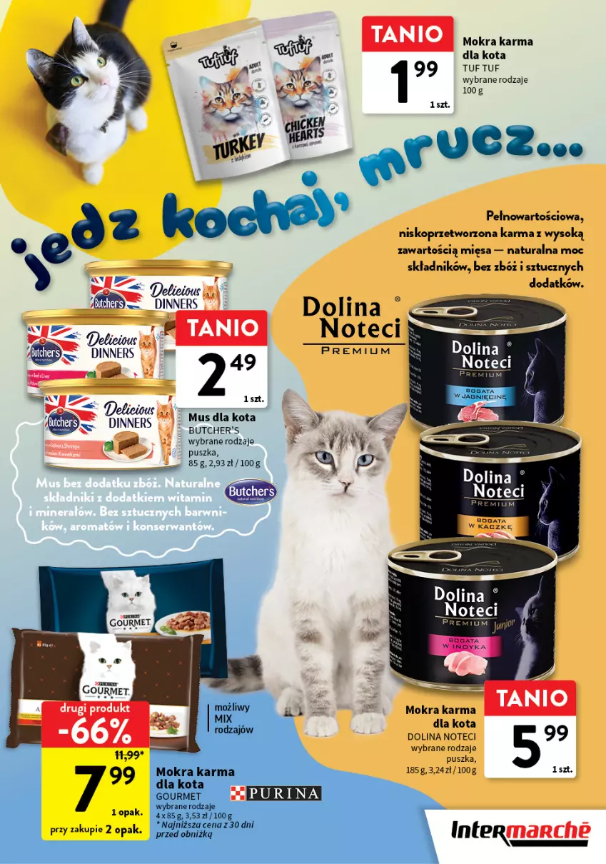 Gazetka promocyjna Intermarche - Z miłości do pupila - ważna 17.06 do 02.07.2025 - strona 9 - produkty: Butcher's, Koc, Mokra karma, Mus, Por, Sok